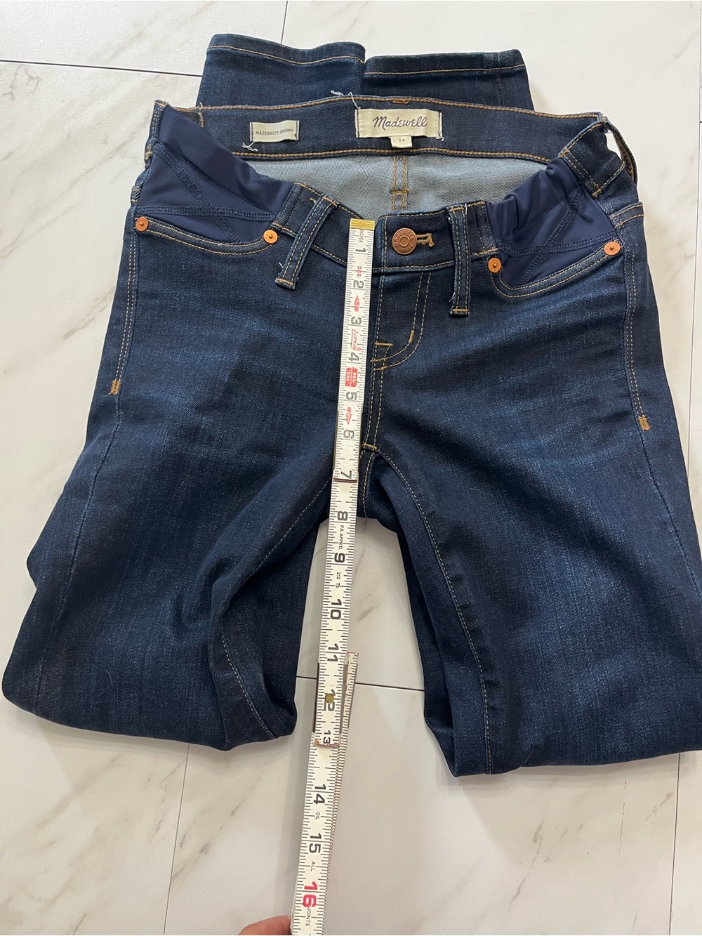 Madewell Maternity Dark Wash Skinny Jeans size 24 - Picture 7 of 8